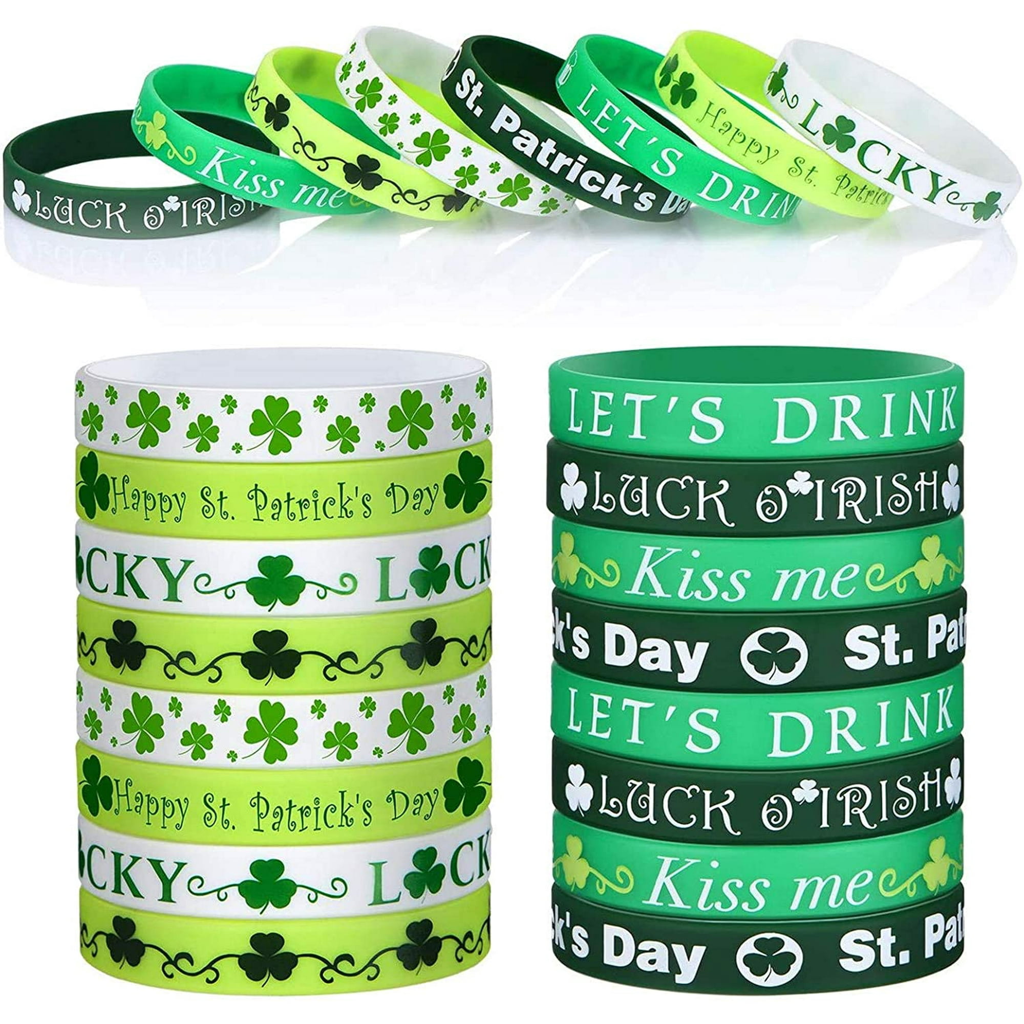 48 8 Rubber Irish Saying Bracelets ~ Saint Patricks Day Party Favor ~ 